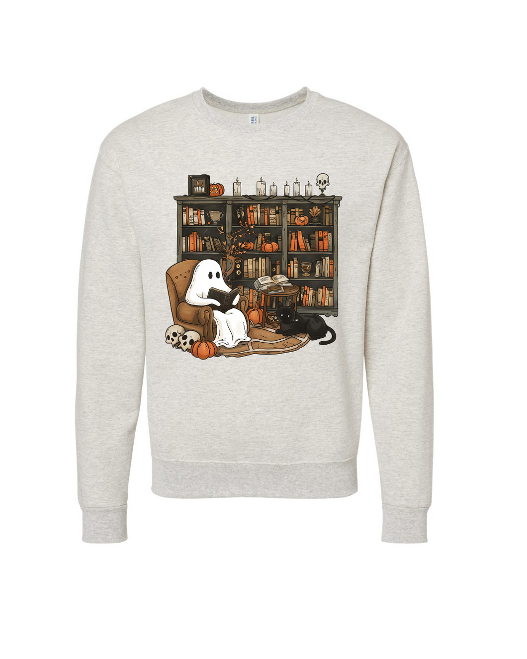 Ghoul in the Library Graphic Tee – Halloween Book Lover Shirt, Spooky Reading Ghost T-Shirt